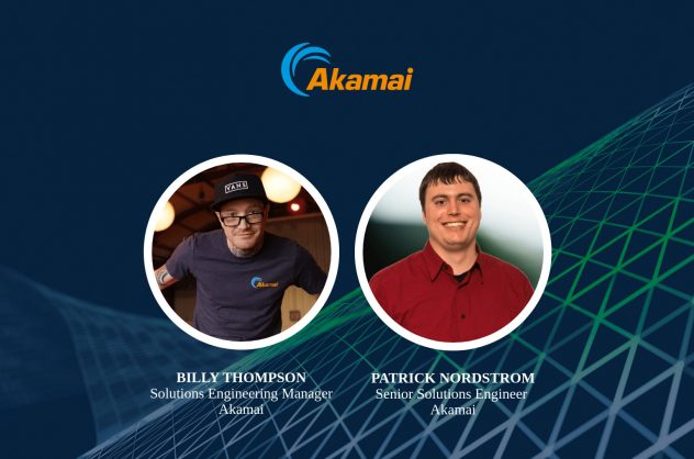 Webinar announcement image featuring the Akamai logo, Billy Thompson and Patrick Nordstrom.